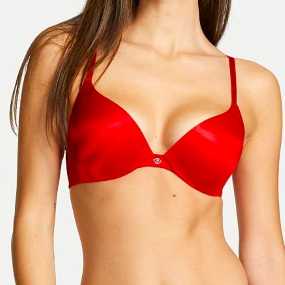 34DD or 34E VERY SEXY So Obsessed Victoria’s Secret Red Lipstick Push-Up Bra